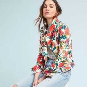 Anthropologie Floral-Printed Moto Jacket